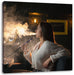 Frau raucht genüsslich Shisha Leinwandbild Quadratisch