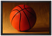 Basketball schwarzer Hintergrund auf Leinwandbild gerahmt Größe 60x40