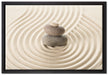 Steinmuster im Sand auf Leinwandbild gerahmt Größe 60x40