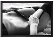 Sexy Frauenkörper mit Dessous auf Leinwandbild gerahmt Größe 60x40