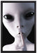 Alien - nicht reden auf Leinwandbild gerahmt Größe 60x40
