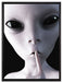 Alien - nicht reden auf Leinwandbild gerahmt Größe 80x60