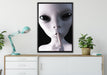 Alien - nicht reden auf Leinwandbild gerahmt verschiedene Größen im Wohnzimmer