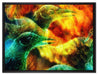 Vogel Phönix Collage auf Leinwandbild gerahmt Größe 80x60