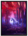 Einhorn im Zauberwald auf Leinwandbild gerahmt Größe 80x60