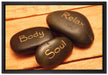 Wellness Body Soul Relax auf Leinwandbild gerahmt Größe 60x40