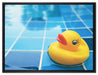 Quietsche Ente im Bad auf Leinwandbild gerahmt Größe 80x60