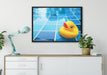 Quietsche Ente im Bad auf Leinwandbild gerahmt verschiedene Größen im Wohnzimmer