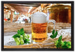 Deutsches frisches Bier auf Leinwandbild gerahmt Größe 60x40