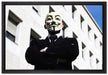Anonymus Maske auf Leinwandbild gerahmt Größe 60x40