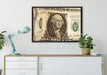 Geldschein Dollar auf Leinwandbild gerahmt verschiedene Größen im Wohnzimmer