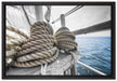 Tau Seile auf einem Schiff auf Leinwandbild gerahmt Größe 60x40