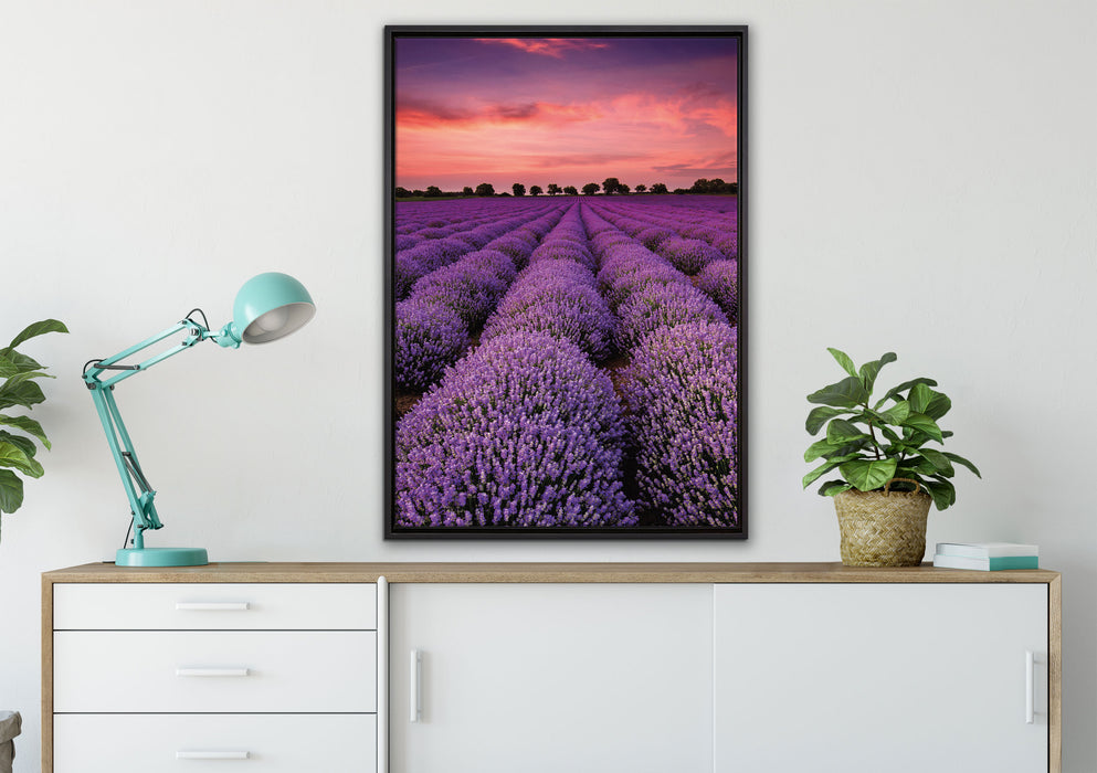 Wunderschöne Lavendel Provence auf Leinwandbild gerahmt verschiedene Größen im Wohnzimmer