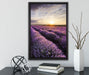 Traumhafte Lavendel Provence auf Leinwandbild gerahmt mit Kirschblüten