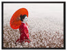 Geisha auf dem Feld auf Leinwandbild gerahmt Größe 80x60