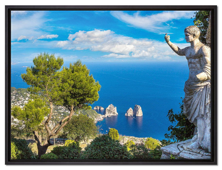 Insel Capri in Italien auf Leinwandbild gerahmt Größe 80x60