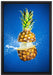 Ananas mit Wasser bespritzt auf Leinwandbild gerahmt Größe 60x40