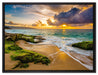 Sonnenuntergang auf Hawaii auf Leinwandbild gerahmt Größe 80x60
