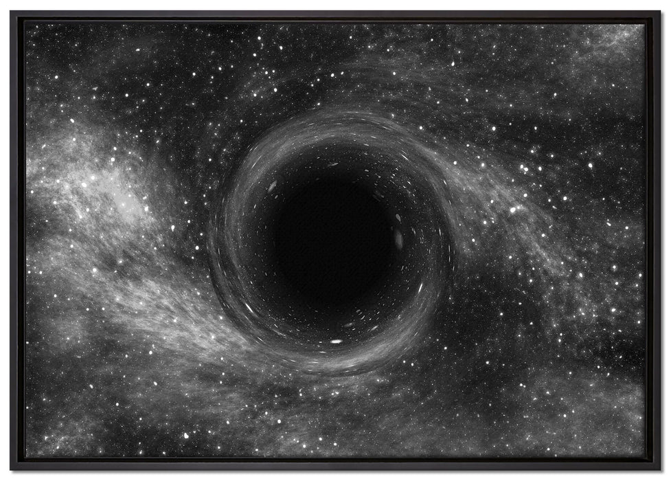 Loch im Weltall auf Leinwandbild gerahmt Größe 100x70