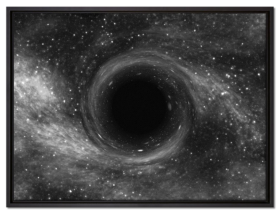 Loch im Weltall auf Leinwandbild gerahmt Größe 80x60
