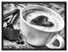 Kaffe Kaffeebohnen auf Leinwandbild gerahmt Größe 80x60