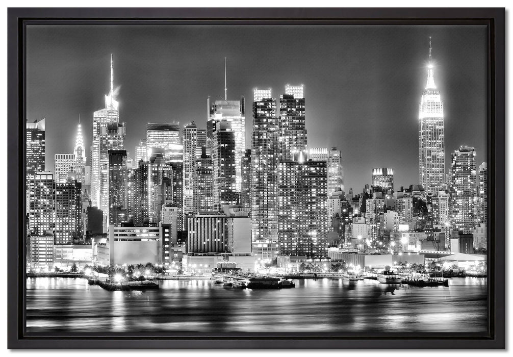 New York City Skyline auf Leinwandbild gerahmt Größe 60x40