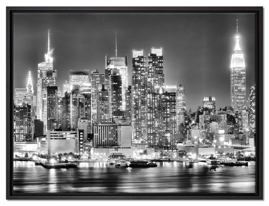 New York City Skyline auf Leinwandbild gerahmt Größe 80x60