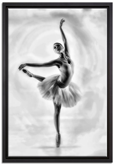 Ästhetische Ballerina auf Leinwandbild gerahmt Größe 60x40