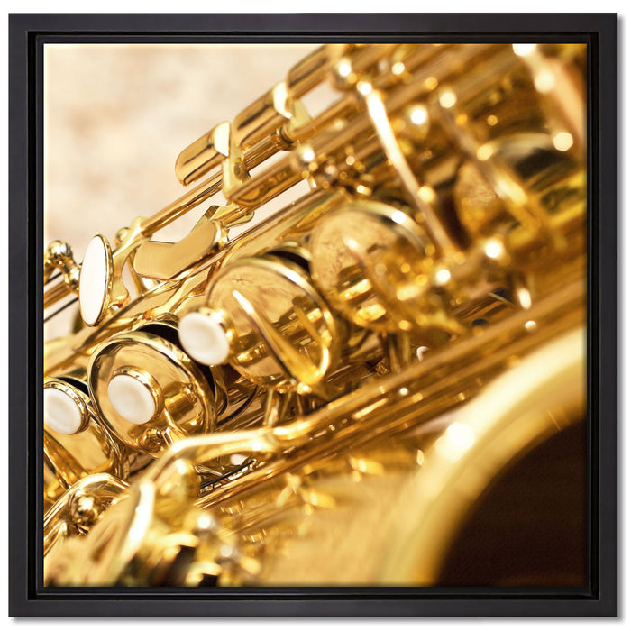Saxophon auf Leinwandbild Quadratisch gerahmt Größe 40x40