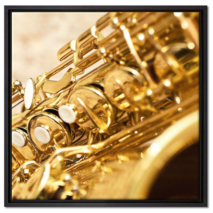 Saxophon auf Leinwandbild Quadratisch gerahmt Größe 60x60