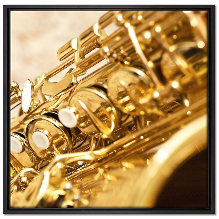 Saxophon auf Leinwandbild Quadratisch gerahmt Größe 70x70