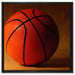 Basketball schwarzer Hintergrund auf Leinwandbild Quadratisch gerahmt Größe 60x60