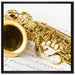 Saxophon auf Notenpapier auf Leinwandbild Quadratisch gerahmt Größe 70x70