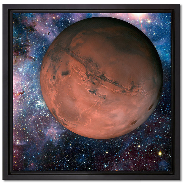 Mars im Weltall auf Leinwandbild Quadratisch gerahmt Größe 40x40