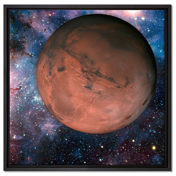 Mars im Weltall auf Leinwandbild Quadratisch gerahmt Größe 60x60