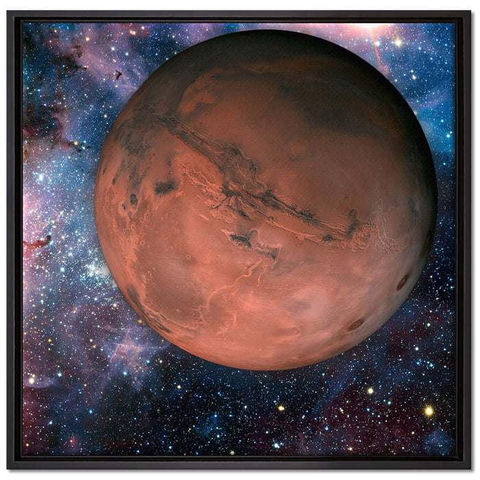 Mars im Weltall auf Leinwandbild Quadratisch gerahmt Größe 70x70