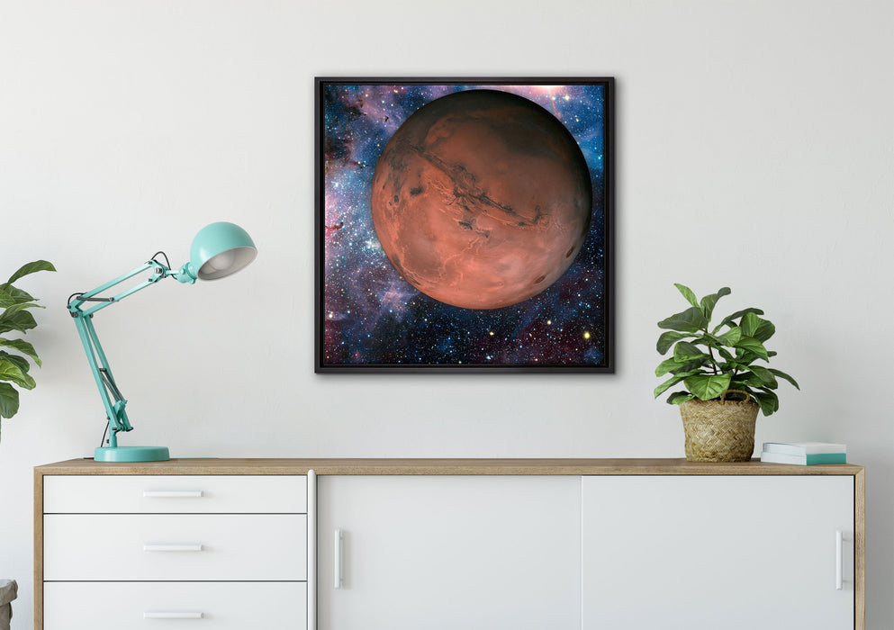 Mars im Weltall auf Leinwandbild gerahmt Quadratisch verschiedene Größen im Wohnzimmer