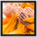 Betende Hände Mönche Tibet auf Leinwandbild Quadratisch gerahmt Größe 40x40