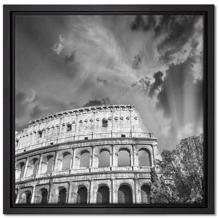 klassisches Colloseum in Rom auf Leinwandbild Quadratisch gerahmt Größe 40x40