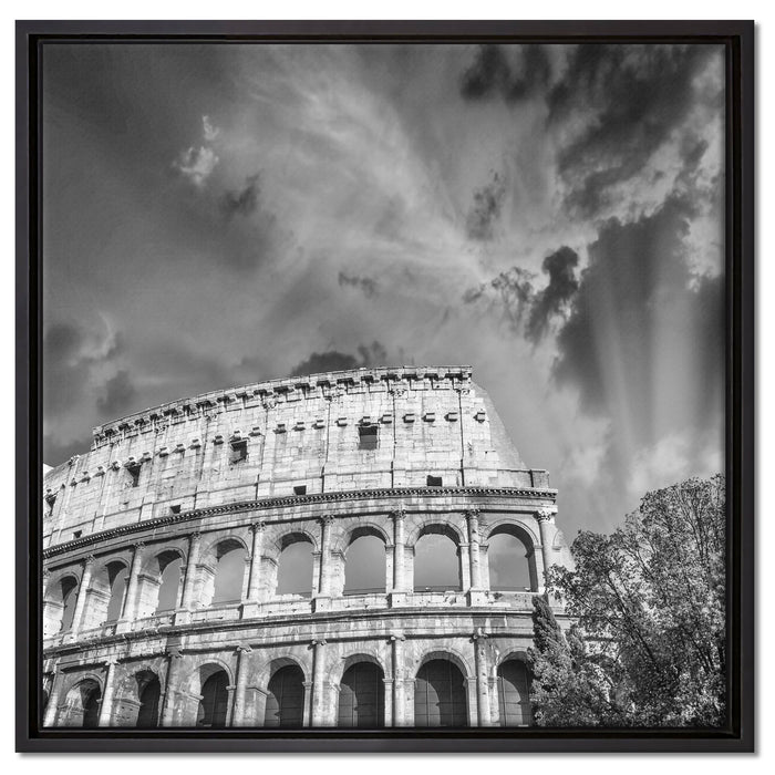 klassisches Colloseum in Rom auf Leinwandbild Quadratisch gerahmt Größe 60x60