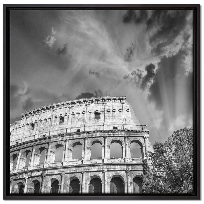 klassisches Colloseum in Rom auf Leinwandbild Quadratisch gerahmt Größe 70x70