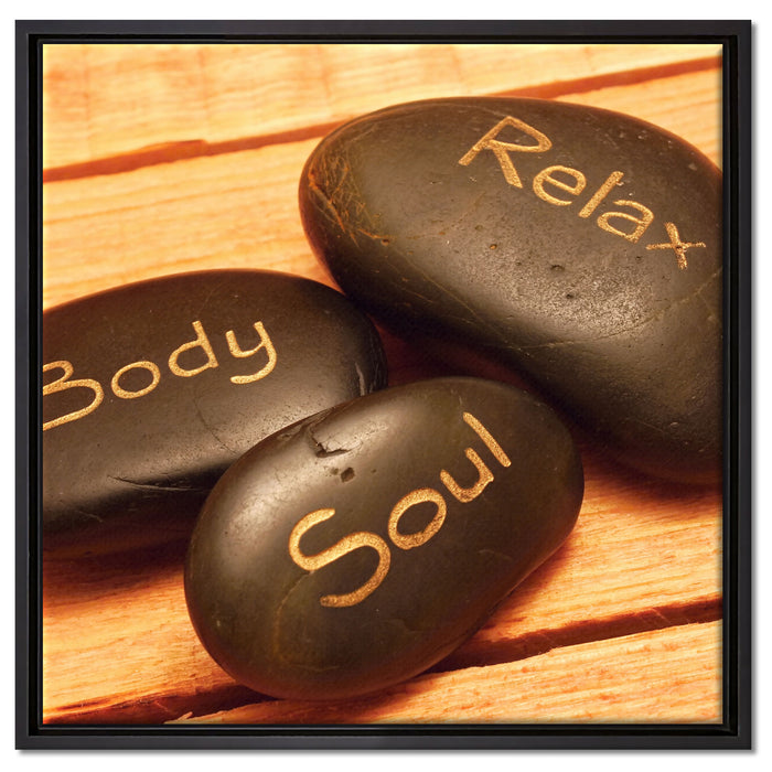 Wellness Body Soul Relax auf Leinwandbild Quadratisch gerahmt Größe 60x60