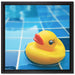 Quietsche Ente im Bad auf Leinwandbild Quadratisch gerahmt Größe 40x40