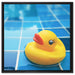 Quietsche Ente im Bad auf Leinwandbild Quadratisch gerahmt Größe 60x60