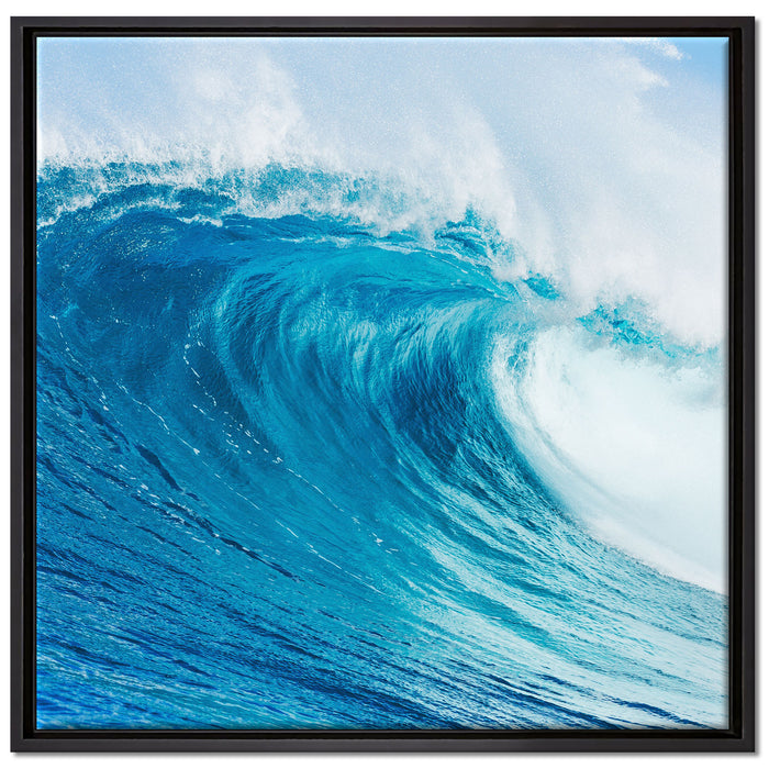 Atemberaubende Welle auf Leinwandbild Quadratisch gerahmt Größe 70x70