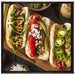 Amerikanische Hotdogs auf Leinwandbild Quadratisch gerahmt Größe 70x70