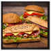 Köstliche Sandwiches auf Leinwandbild Quadratisch gerahmt Größe 60x60