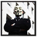 Anonymus Maske auf Leinwandbild Quadratisch gerahmt Größe 60x60