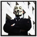 Anonymus Maske auf Leinwandbild Quadratisch gerahmt Größe 70x70