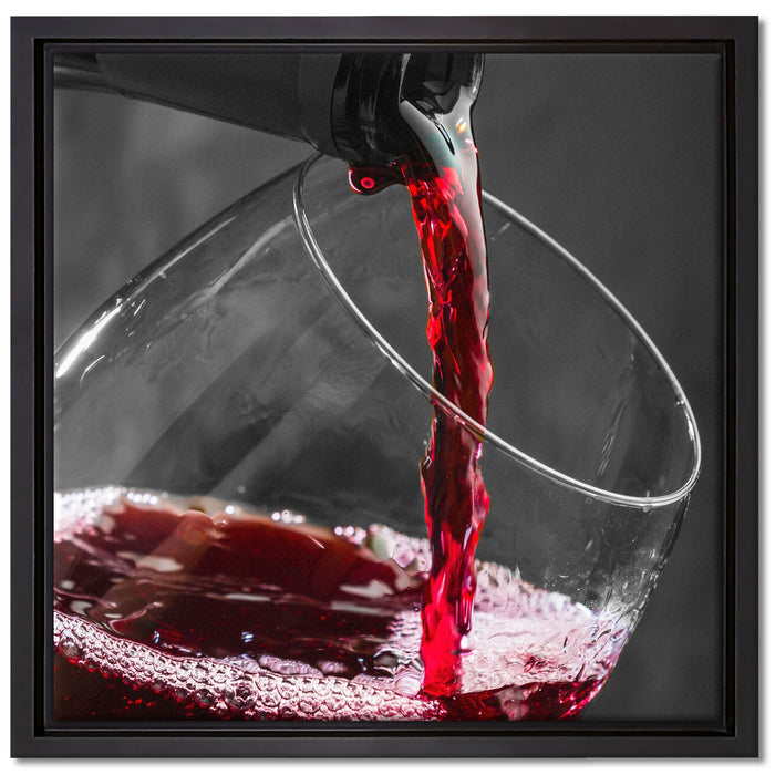 köstlicher Rotwein auf Leinwandbild Quadratisch gerahmt Größe 40x40